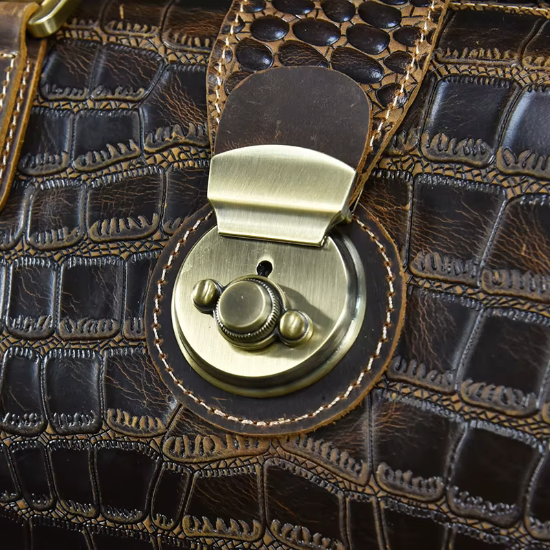 Vintage Cowhide Leather Duffle Bag