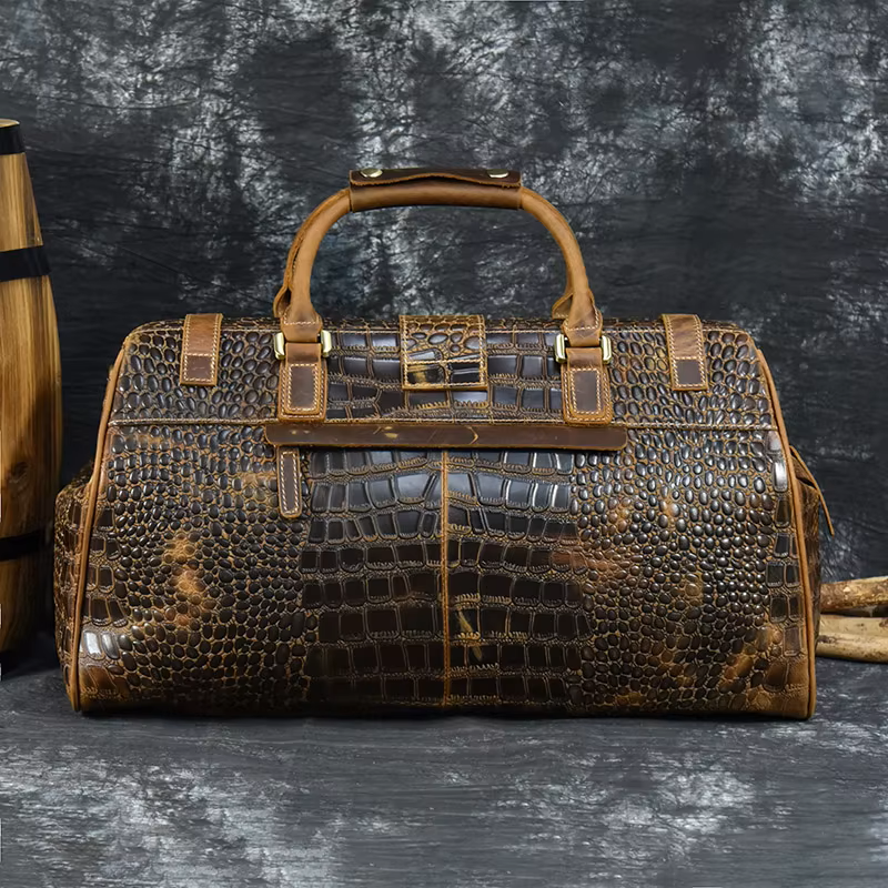 Vintage Cowhide Leather Duffle Bag