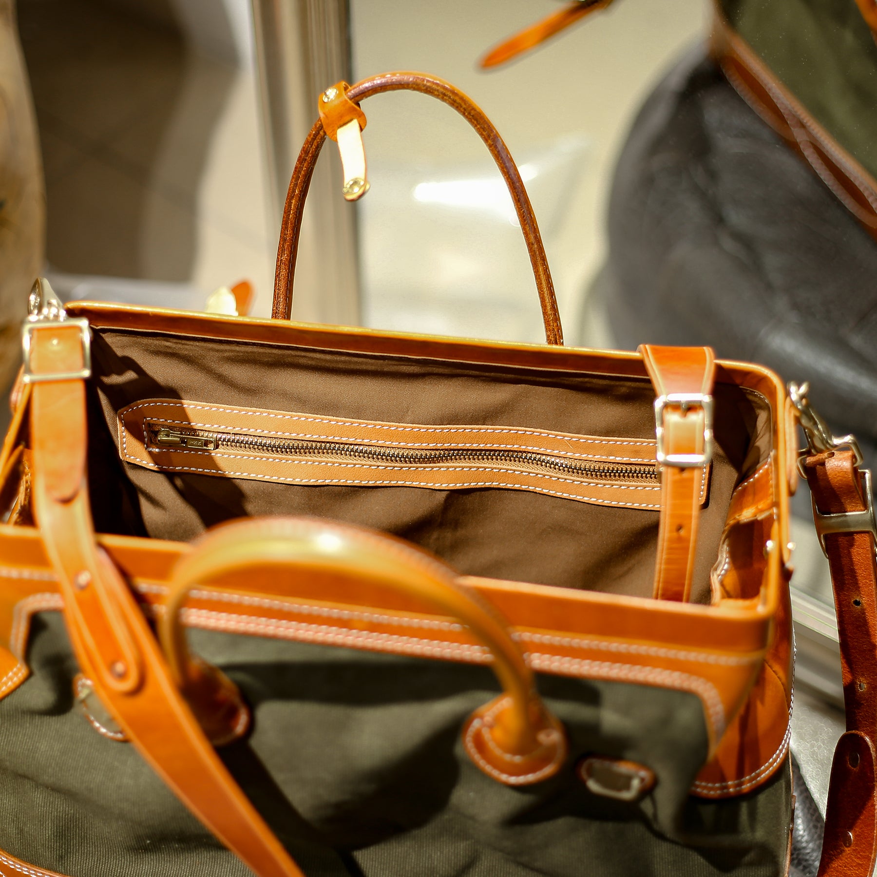 Vintage Canvas & Leather Travel Bag