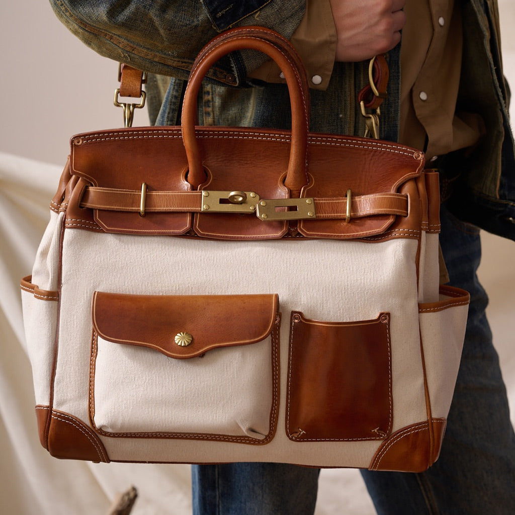 Canvas & Leather Weekender Bag