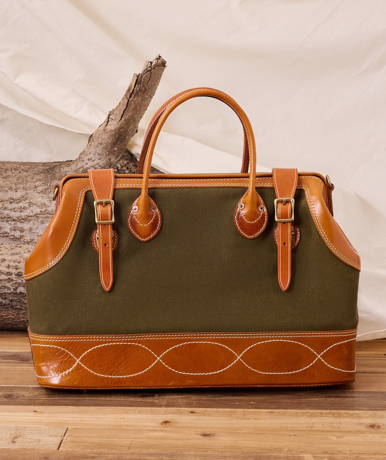 Vintage Canvas & Leather Travel Bag