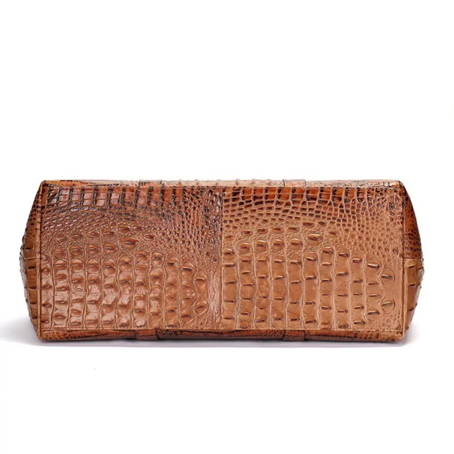 Sophisticated Crocodile-Texture Travel Bag