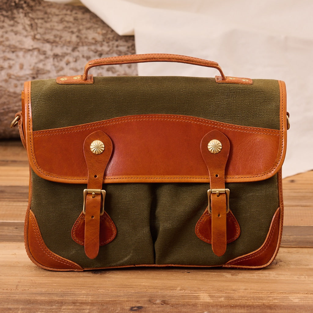Men’s Canvas and Leather Satchel Bag