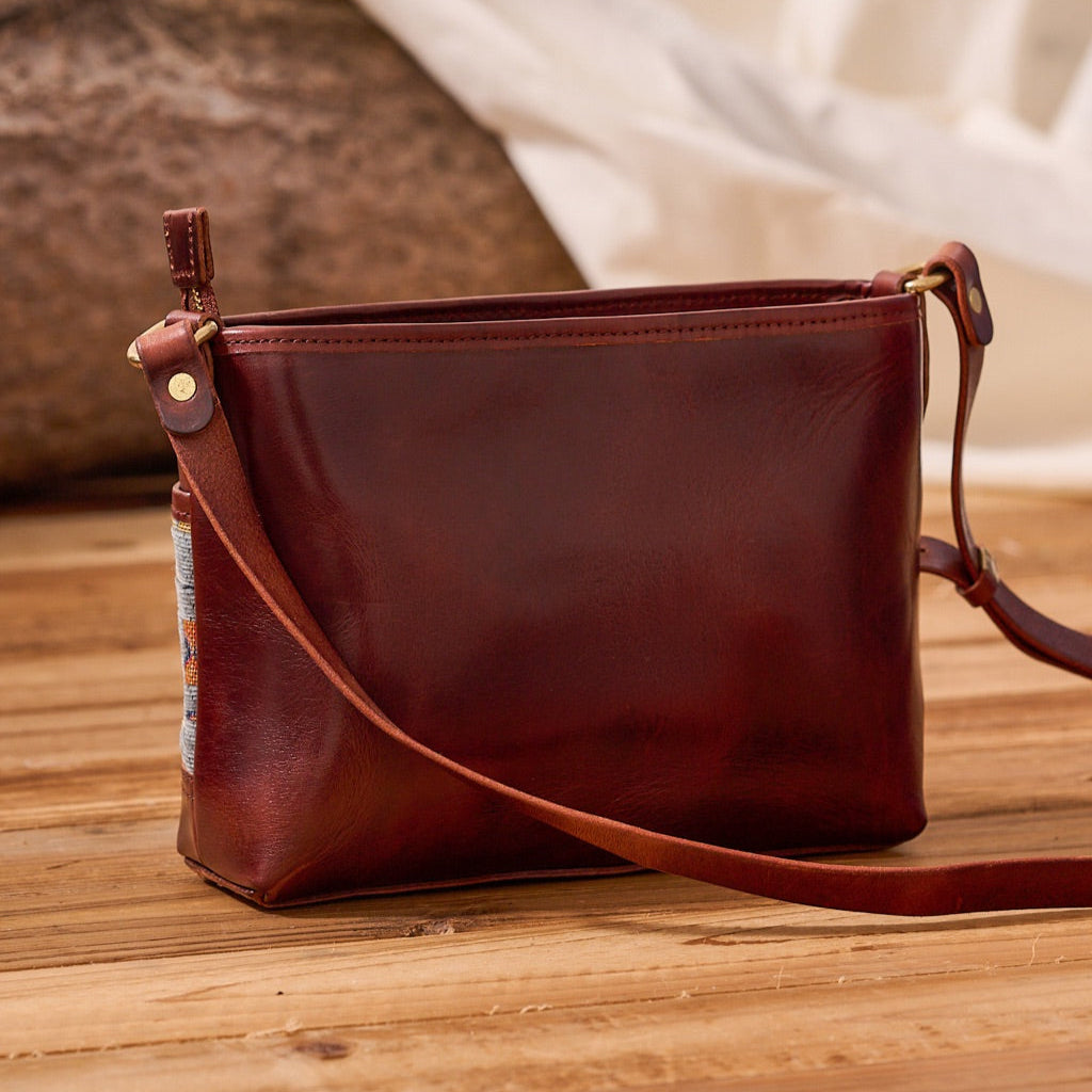 Rugged Cowhide Leather Crossbody Bag
