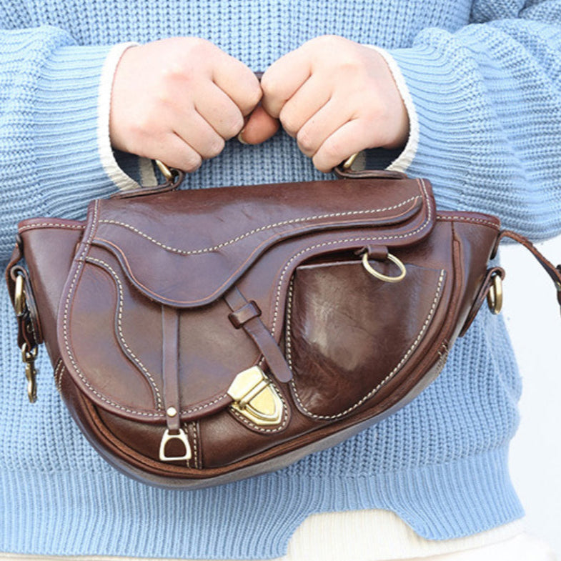 Full grain leather Saddle Bag