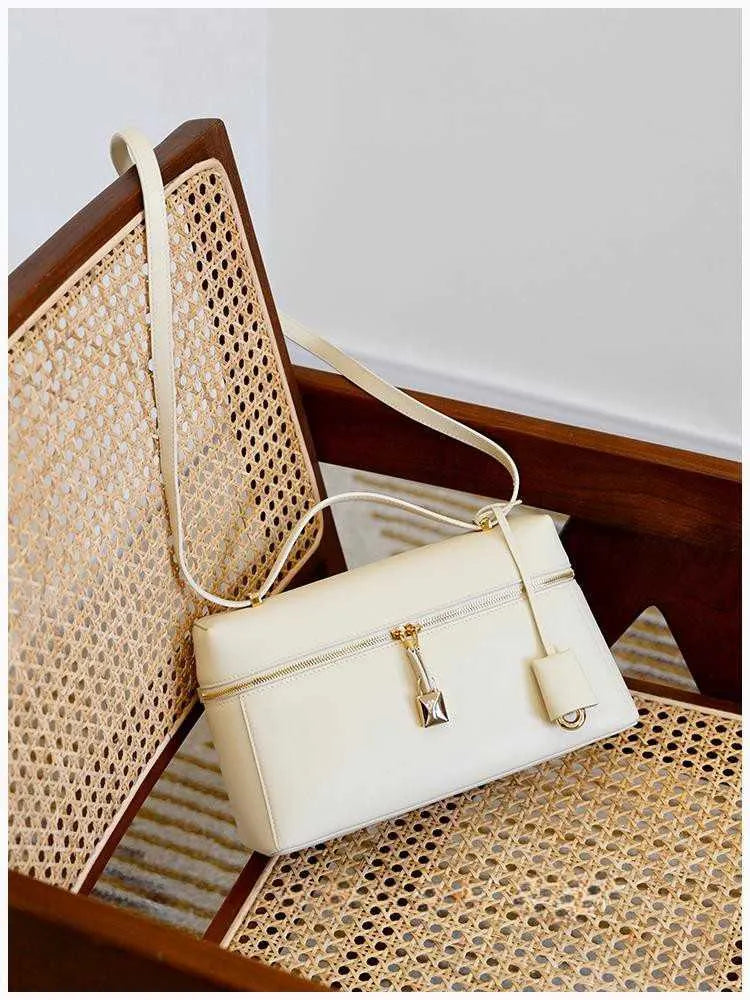 Structured Leather Top-Handle Crossbody Bag
