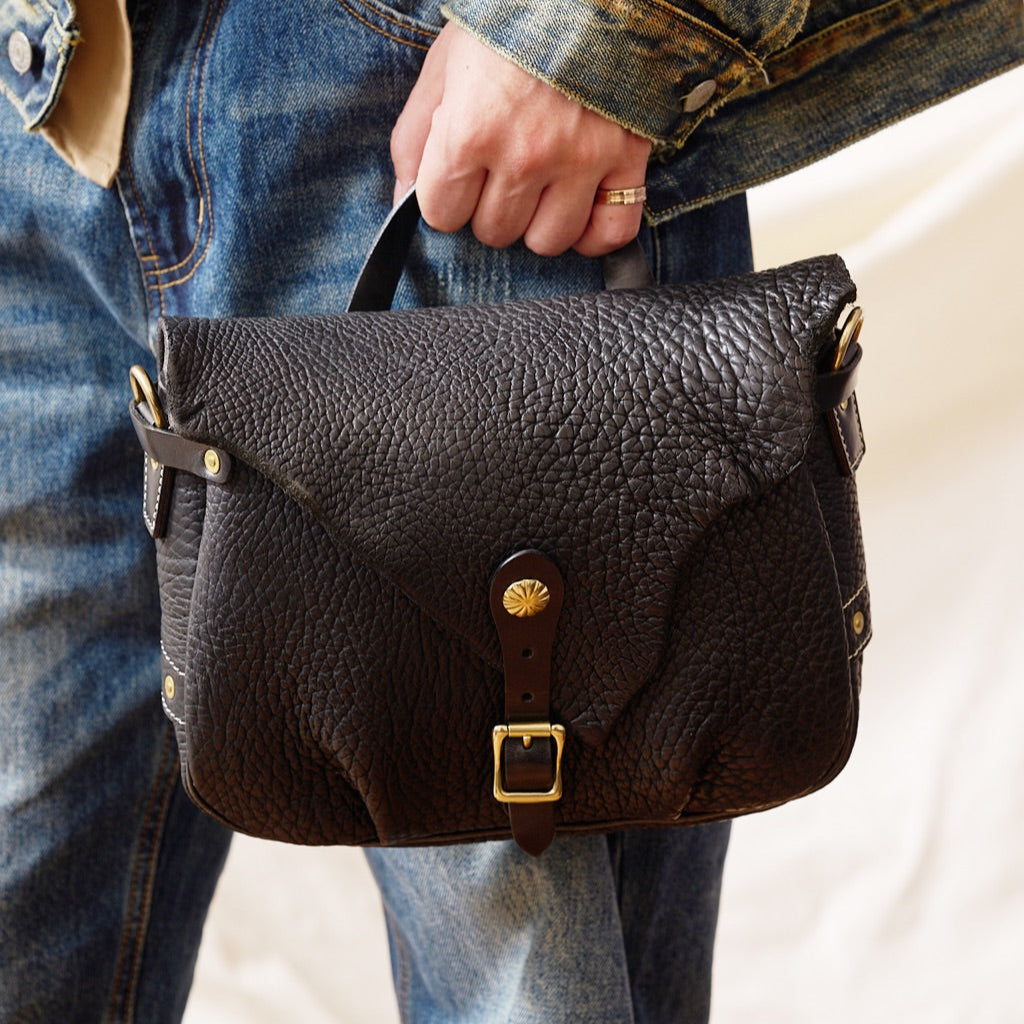 Black Full-Grain Leather Shoulder Bag