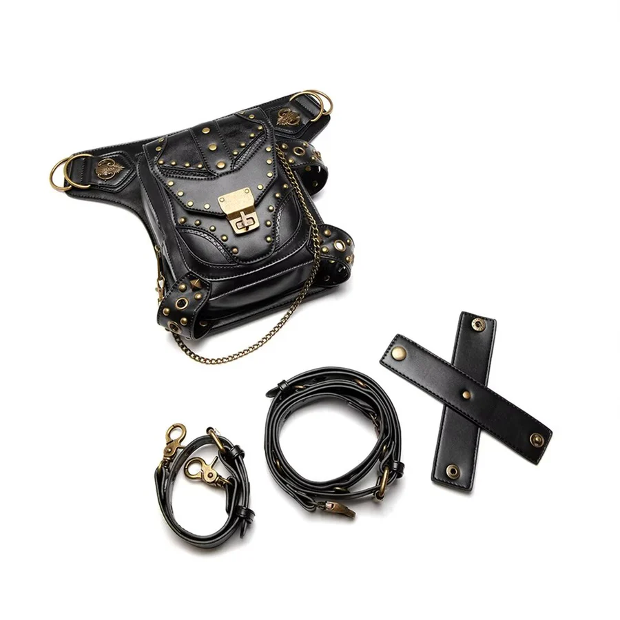 Vegan Leather Gothic Crossbody Bag