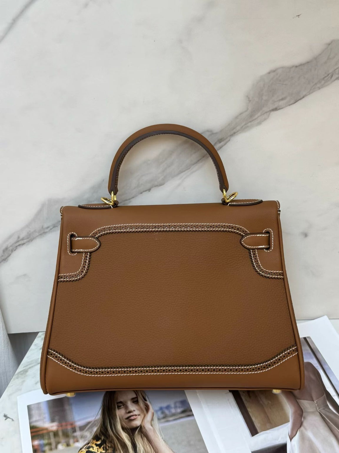 Classic Cowhide Leather Handbag