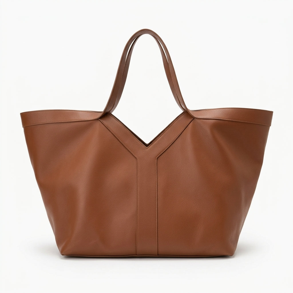 Structured cowhide leather tote bag by Cortfashion