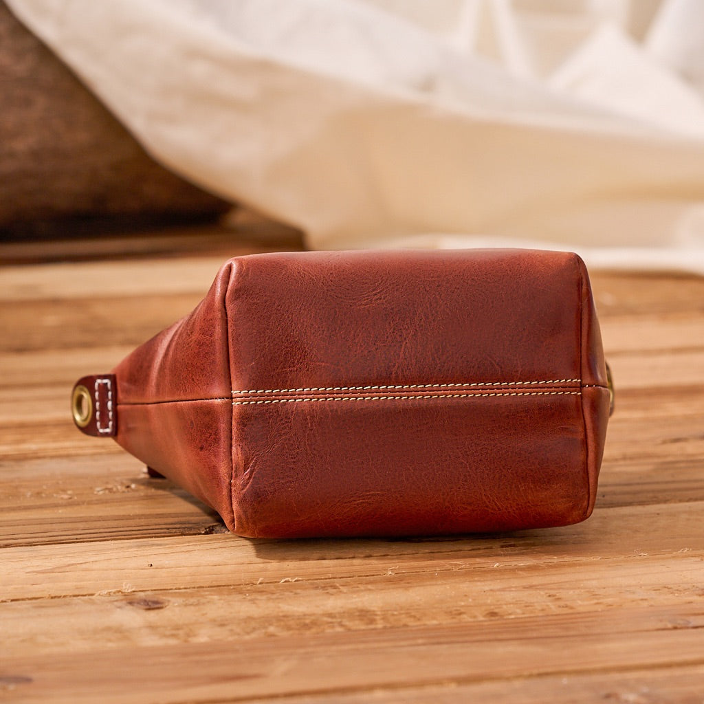 Handmade Cowhide Leather Mini Tote Bag