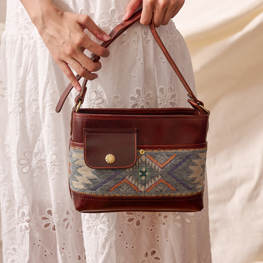 Rugged Cowhide Leather Crossbody Bag