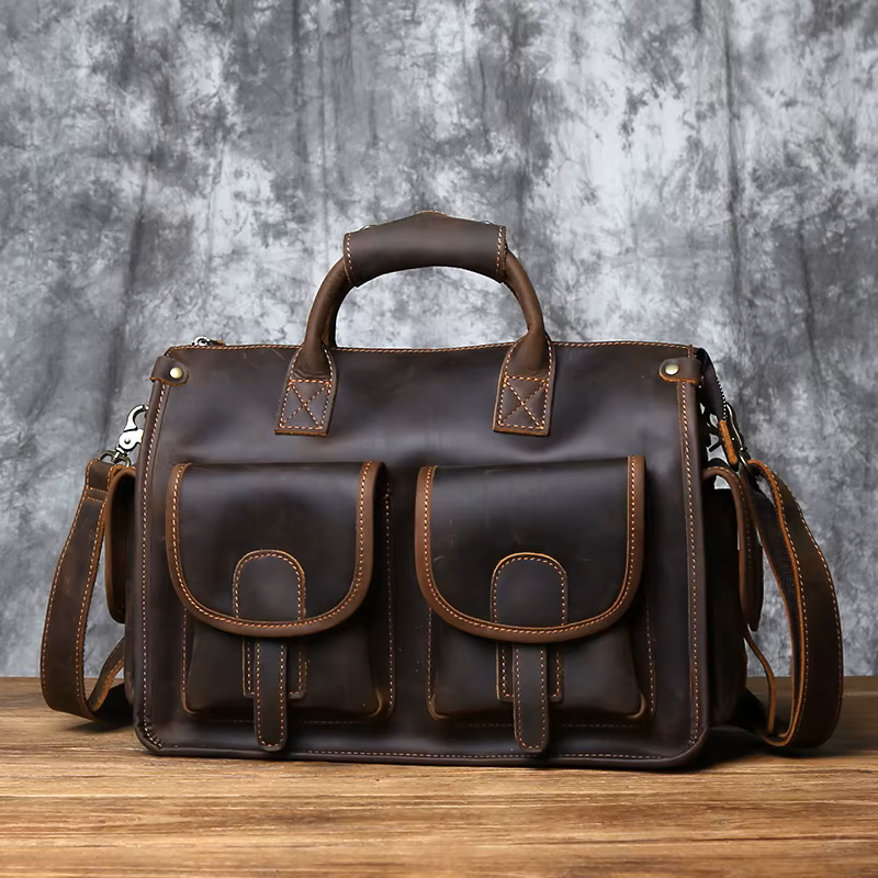 Vintage Leather Messenger Bag