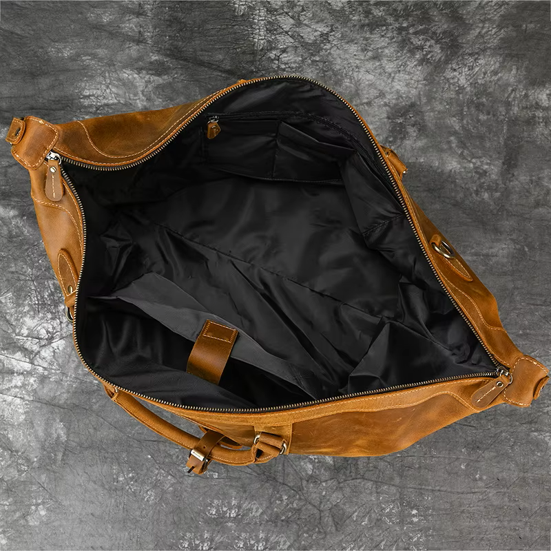 Vintage Cowhide Leather Travel Duffle
