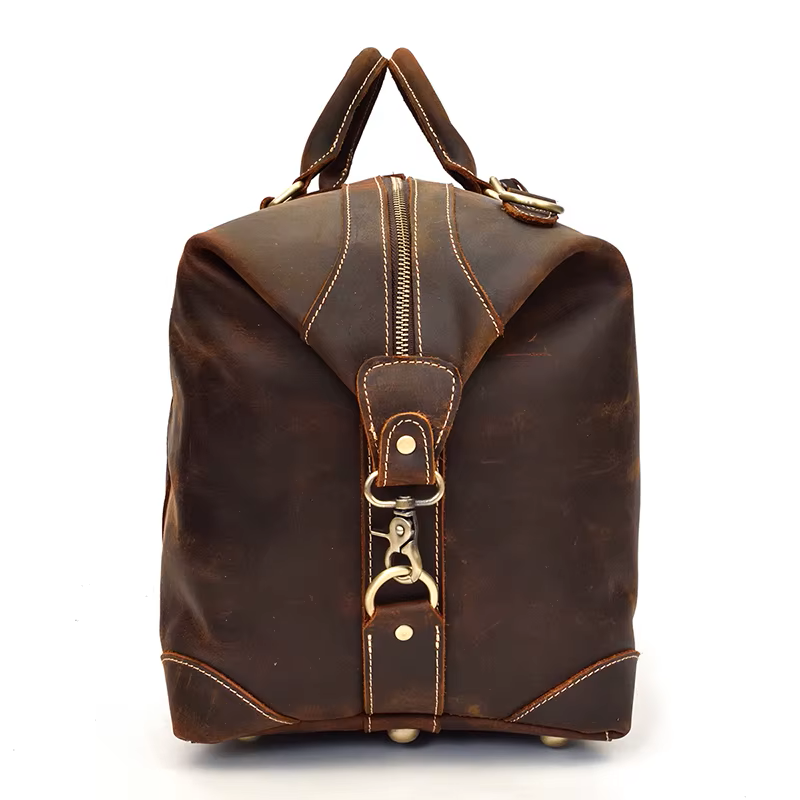 Vintage Cowhide Leather Travel Duffle