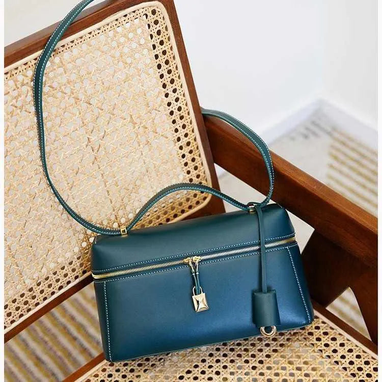 Structured Leather Top-Handle Crossbody Bag