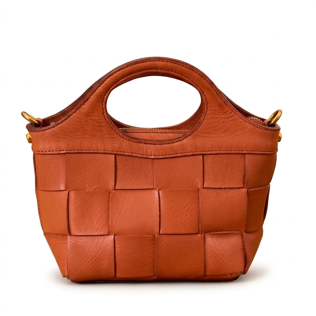 Handwoven Cowhide Leather Crossbody Bag by Cortfashion