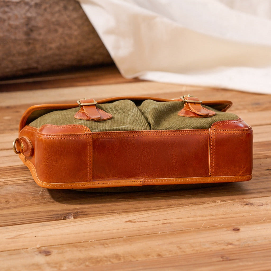 Men’s Canvas and Leather Satchel Bag