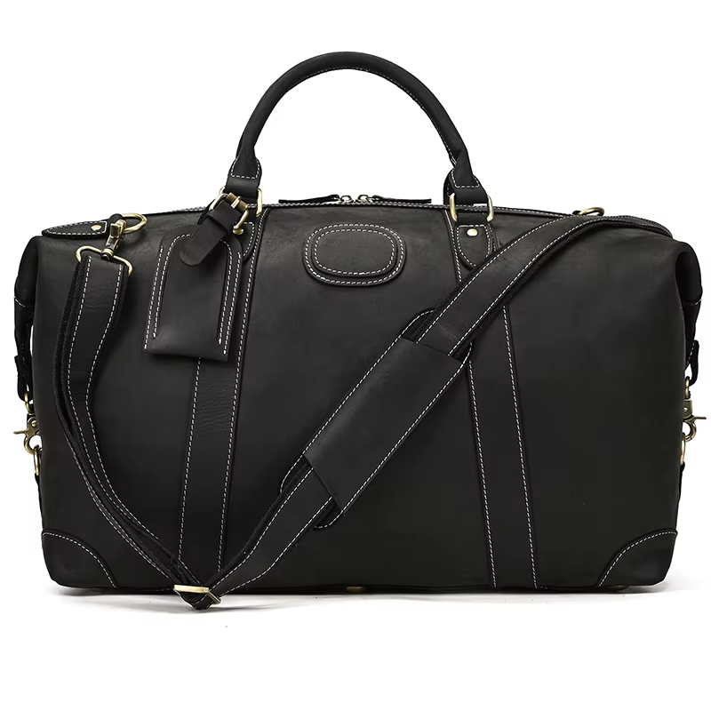 Vintage Cowhide Leather Travel Duffle