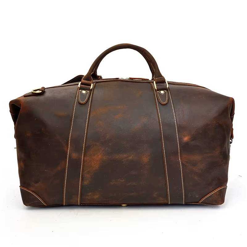 Vintage Cowhide Leather Travel Duffle