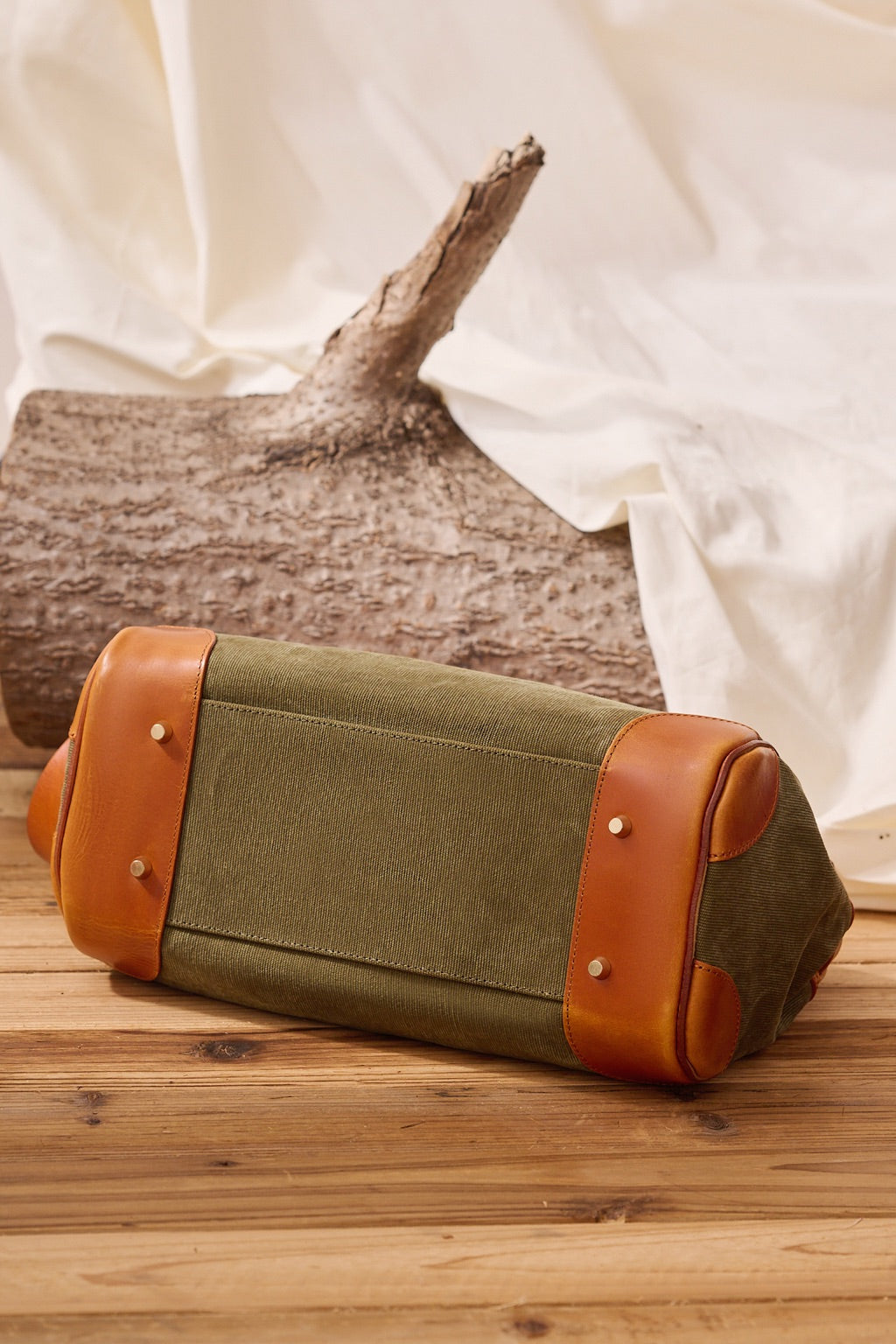 Vintage Handmade Canvas & Leather Travel Bag