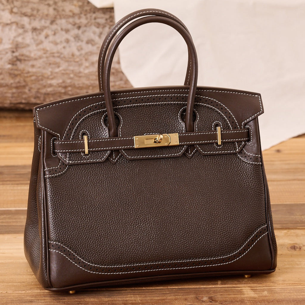 Classic Cowhide Leather Handbag