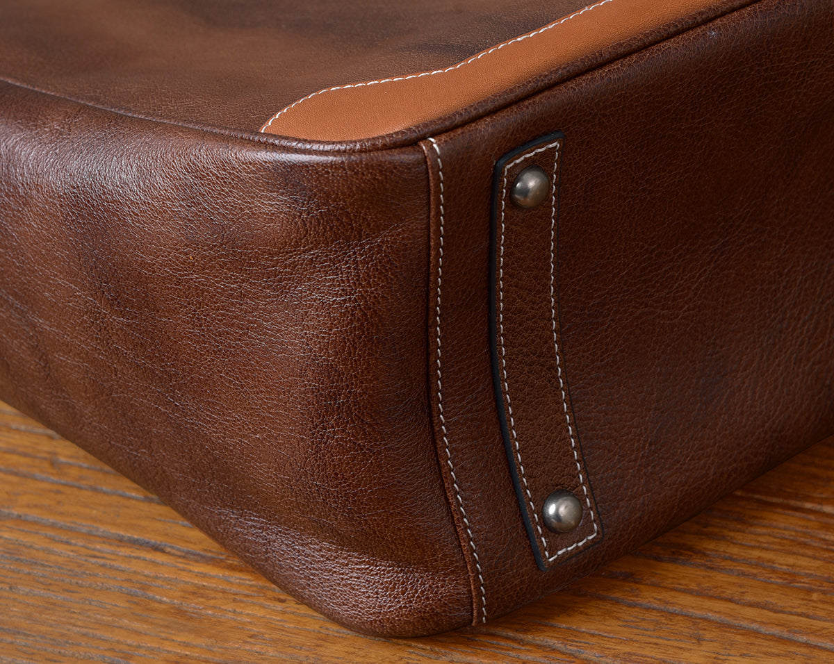 Cowhide Leather Large Vertical Tote Bag