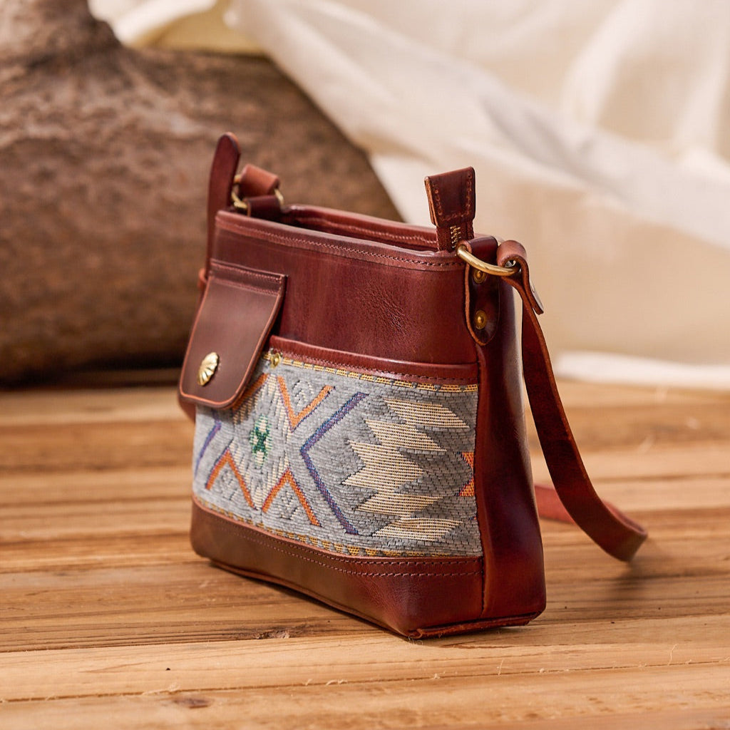 Rugged Cowhide Leather Crossbody Bag