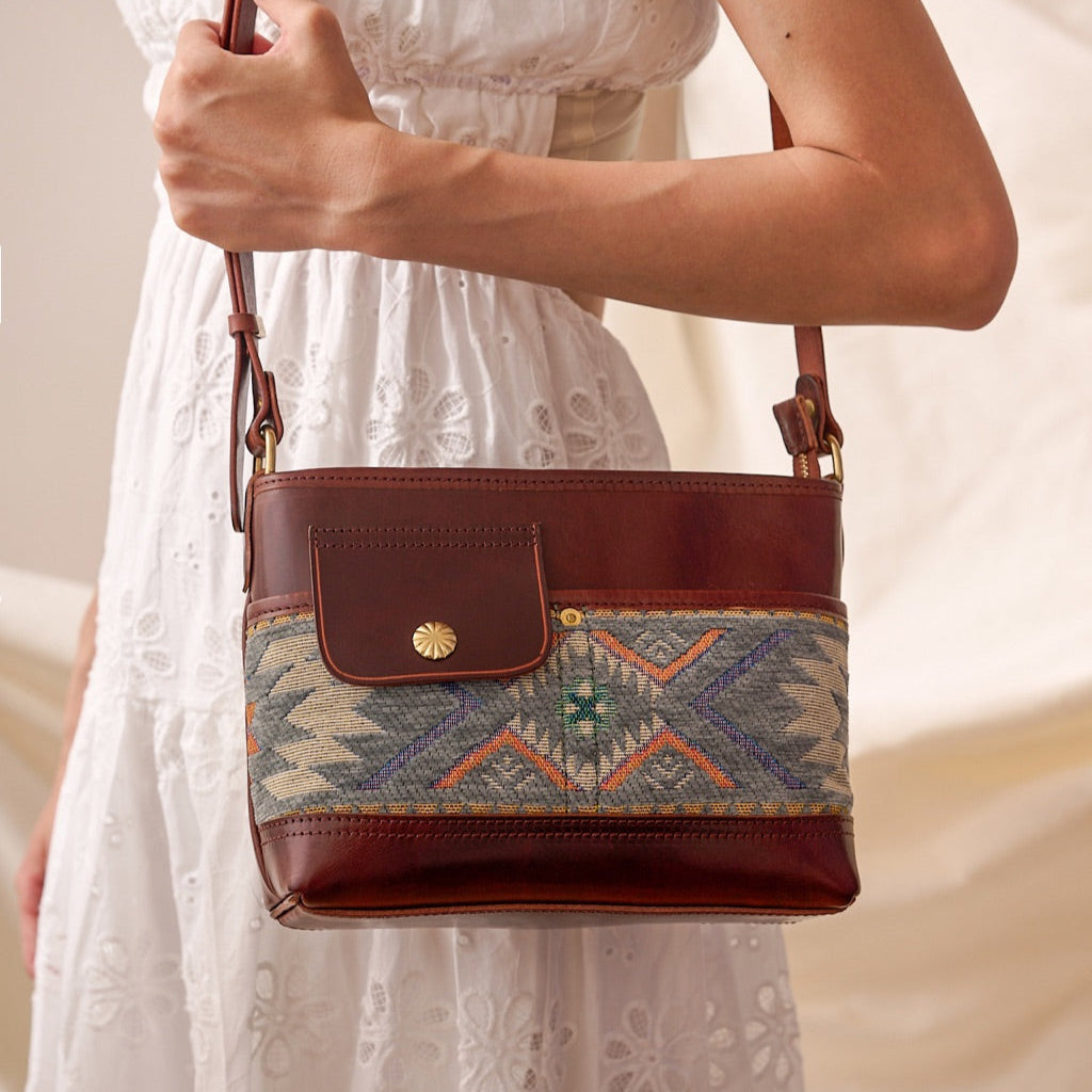 Rugged Cowhide Leather Crossbody Bag