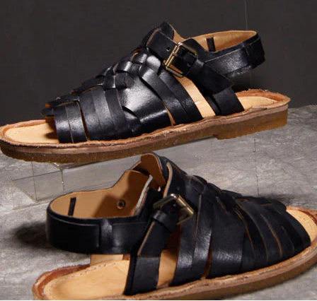 TerraWeave Leather Roman Sandals