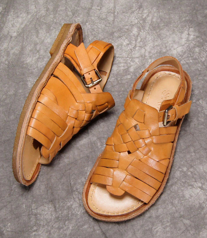 TerraWeave Leather Roman Sandals
