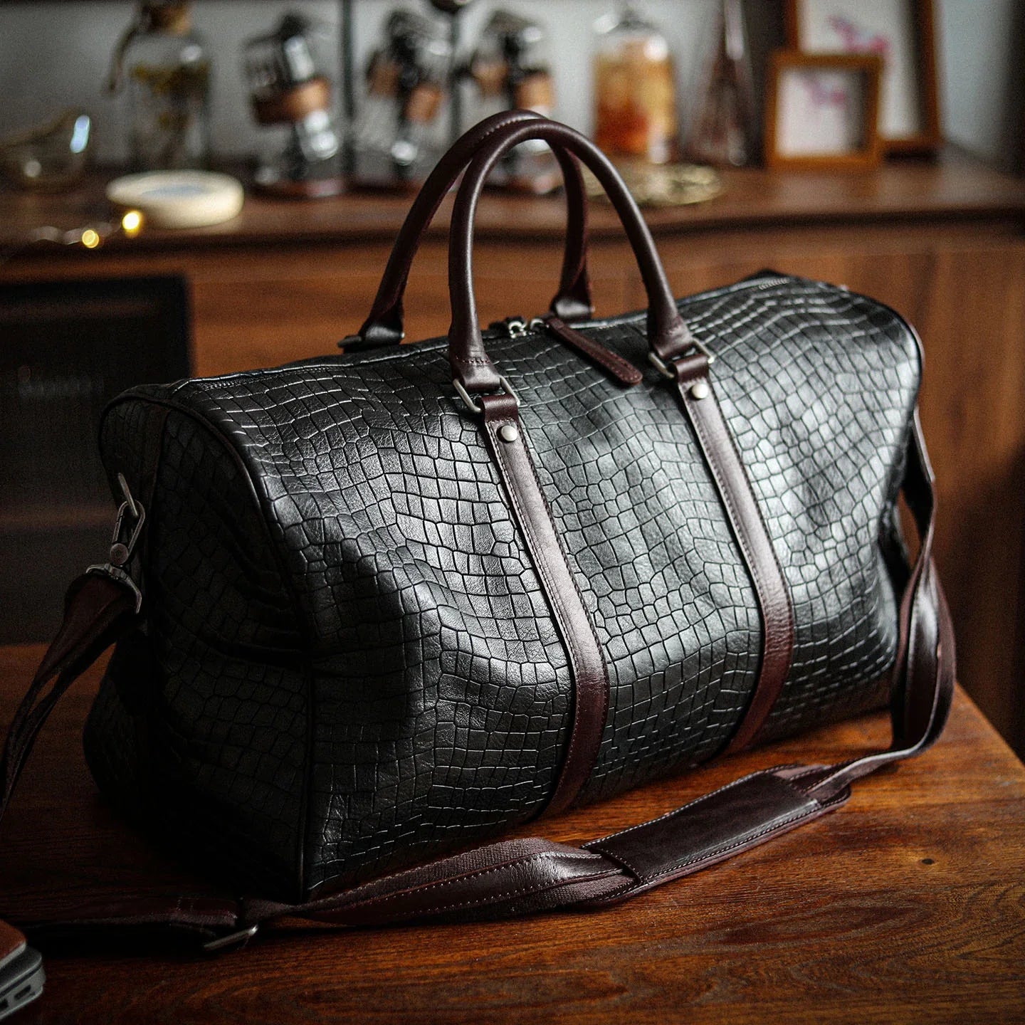 Italian Full Grain Leather Duffle Bag