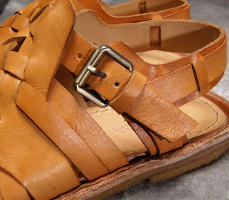 TerraWeave Leather Roman Sandals