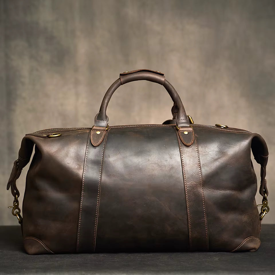 Vintage Crazy Horse Leather Duffel Bag