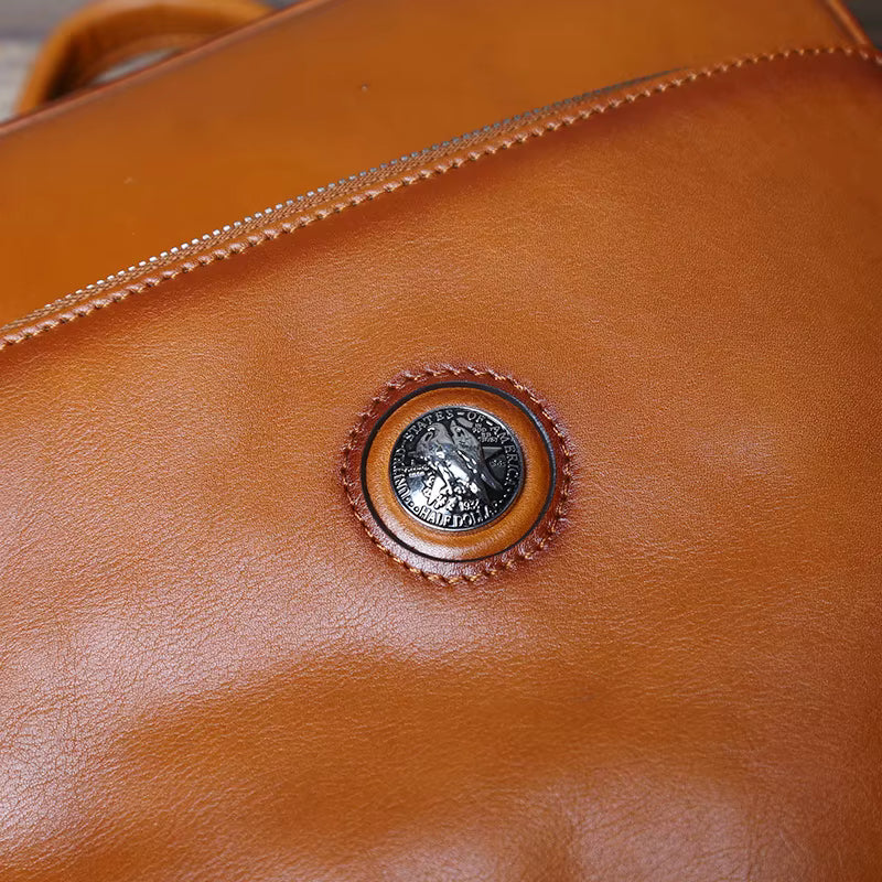 Heritage Craft Full-Grain Leather Travel Backpack