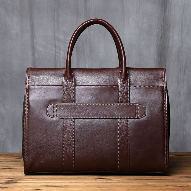 Natural Cowhide Leather Briefcase