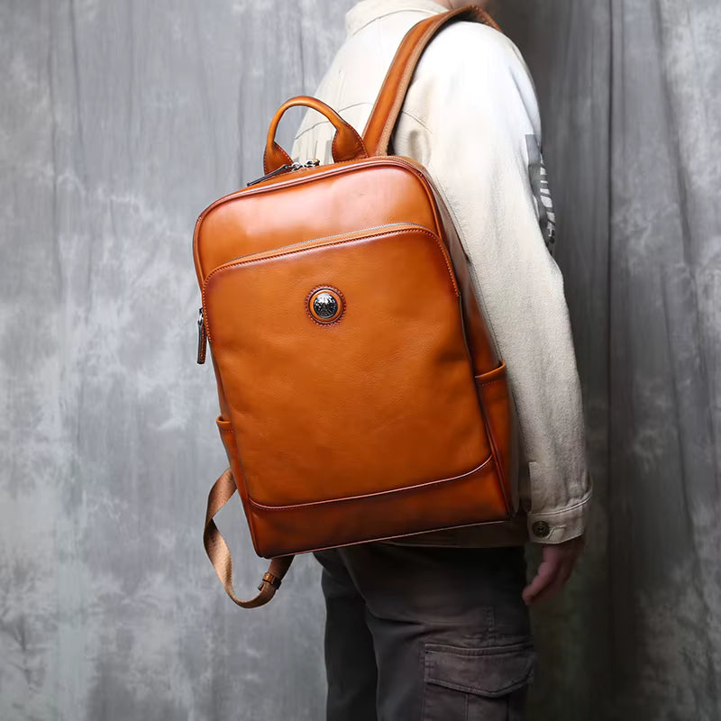 Heritage Craft Full-Grain Leather Travel Backpack