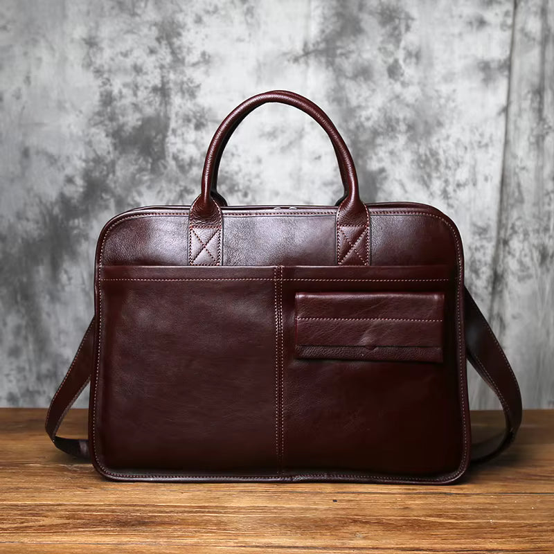 Top Layer Cowhide Leather Briefcase