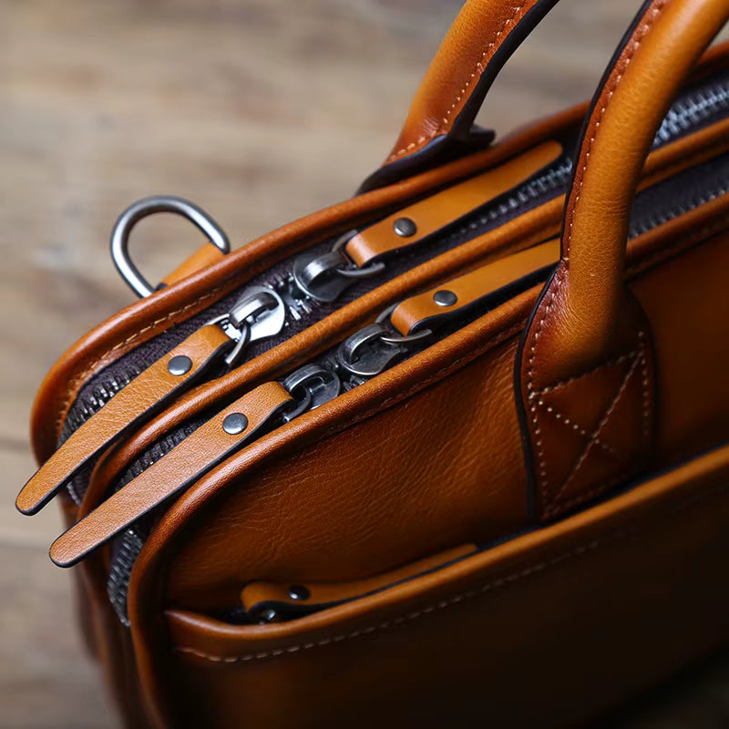 Top Layer Cowhide Leather Briefcase