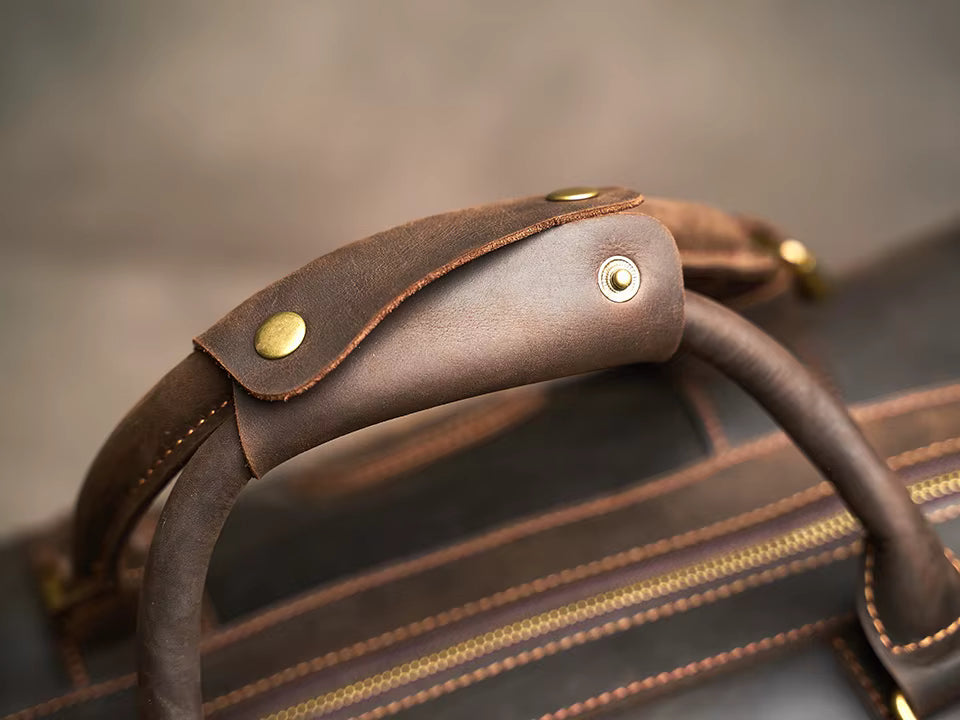 Vintage Crazy Horse Leather Duffel Bag