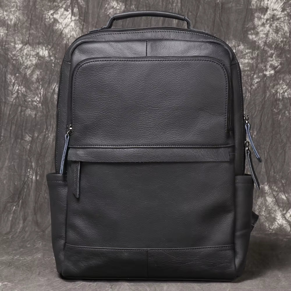 Full-Grain Leather Travel Laptop Backpack