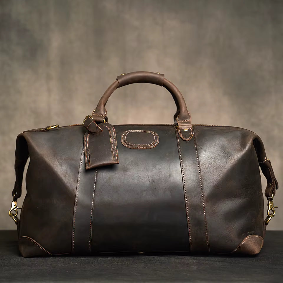 Vintage Crazy Horse Leather Duffel Bag