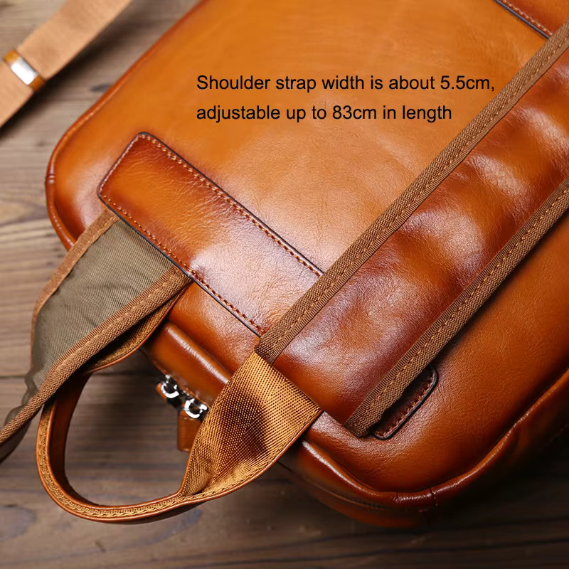 Heritage Craft Full-Grain Leather Travel Backpack