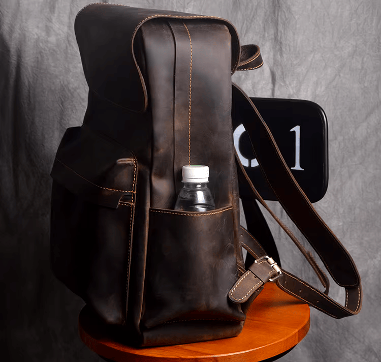 Rustic Cowhide Leather Backpack