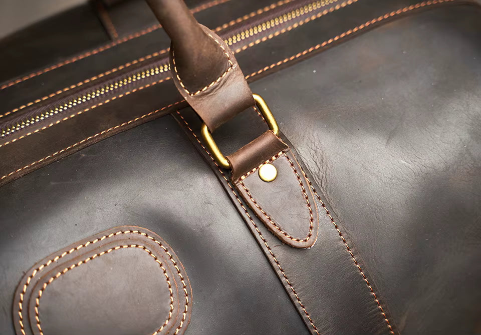 Vintage Crazy Horse Leather Duffel Bag