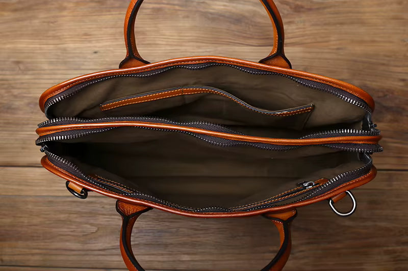 Top Layer Cowhide Leather Briefcase