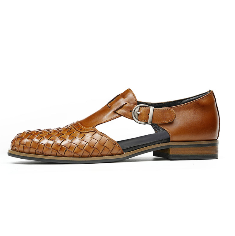 Woven Leather Strap Shoes