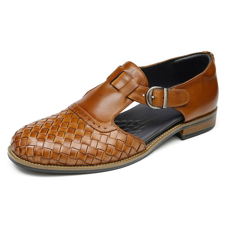 Woven Leather Strap Shoes