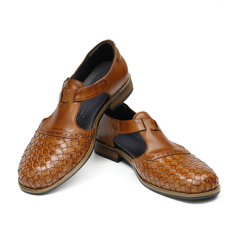 Woven Leather Strap Shoes