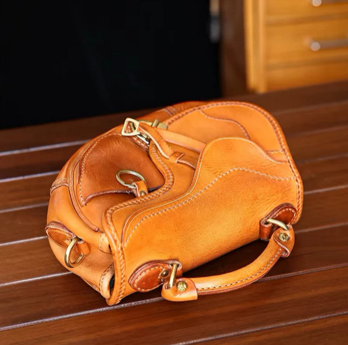Handmade Cowhide Leather Saddle Bag